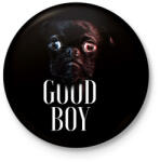 printfashion Mopsz - Good Boy - Kitűző, hűtőmágnes - Fekete (3096599)
