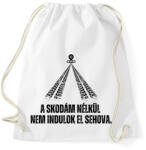 printfashion A Skodám nélkül nem indulok el sehova - Sportzsák, Tornazsák - Fehér (14626168)
