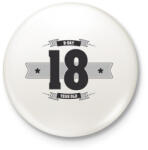 printfashion b-day-18-dark-lightgrey - Kitűző, hűtőmágnes - Fehér (3076369)