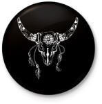 printfashion bull skull - Kitűző, hűtőmágnes - Fekete (9008470)
