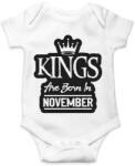 printfashion KINGS are born in November - fekete - Baba Body - Fehér (5512576)