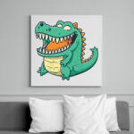 printfashion krokodil - Vászonkép - Fehér (13734909)