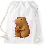 printfashion Capybara bubis teával - Sportzsák, Tornazsák - Fehér (14482957)