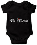 printfashion His Princess fehér - Baba Body - Fekete (4306349)