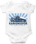 printfashion Kamionsofőr - a legjobb a világon - Baba Body - Fehér (6550055)