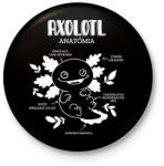 printfashion Axolotl anatómia - Kitűző, hűtőmágnes - Fekete (10874255)