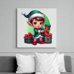 printfashion Karácsonyi manófiú - Vászonkép - Fehér (14961052)