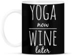printfashion Előbb YOGA, aztán BOR - Bögre - Fekete (963187)