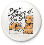 printfashion Best Golden Dad Ever - Kitűző, hűtőmágnes - Fehér (11909031)