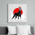 printfashion Dobermann karácsony - Vászonkép - Fehér (6622456)