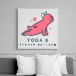 printfashion Jógázó francia bulldog - Vászonkép - Fehér (9470018)