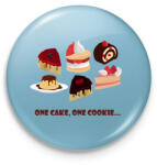 printfashion One cake - Kitűző, hűtőmágnes - Világoskék (13913838)