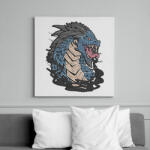 printfashion Kék sárkány - Vászonkép - Fehér (6633781)