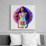 printfashion Mandala ruhás lány - Vászonkép - Fehér (14702872)