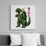 printfashion Morning Godzilla - Vászonkép - Fehér (6630522)