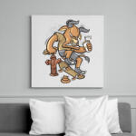 printfashion Deszkás bika - Vászonkép - Fehér (6619941)