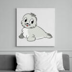 printfashion Fókabébi - Vászonkép - Fehér (12018565)