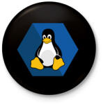 printfashion Linux Tux - Kitűző, hűtőmágnes - Fekete (3530497)