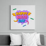 printfashion Happy Birth Day - Vászonkép - Fehér (6632032)