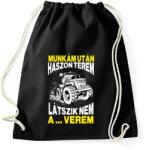printfashion Munkám után haszon terem, látszik nem a . . . verem. - Sportzsák, Tornazsák - Fekete (16718889)