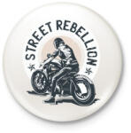 printfashion Utcai motoros - street rebellion - Kitűző, hűtőmágnes - Fehér (4755092)