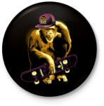 printfashion Deszkás majom - Kitűző, hűtőmágnes - Fekete (3092309)