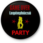 printfashion GAME OVER PARTY - Kitűző, hűtőmágnes - Fekete (3101522)
