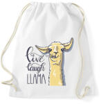printfashion Élj, nevess, LLAMA - Sportzsák, Tornazsák - Fehér (1624118)
