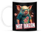 printfashion Vegán malac - not bacon - Bögre - Fekete (12652345)