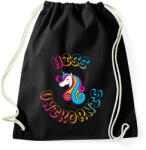 printfashion Miss Unikornis - Sportzsák, Tornazsák - Fekete (2625523)