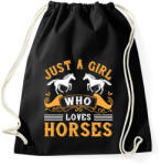 printfashion Egy lány aki szereti a lovakat - Sportzsák, Tornazsák - Fekete (7333705)
