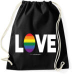printfashion LOVE - humanista - LMBT / LMBTQI (131) - Sportzsák, Tornazsák - Fekete (3908927)