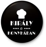 printfashion Király a konyhában - Kitűző, hűtőmágnes - Fekete (3098912)