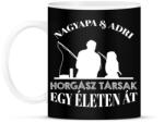printfashion Horgász társak - Nagyapa és unoka névvel - Bögre - Fekete (13786555)