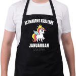 printfashion Unikornis királynők januárban születtek (MAGYAR) - Kötény - Fekete (4926262)