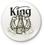 printfashion Sakk king - Király - Kitűző, hűtőmágnes - Fehér (4942727)