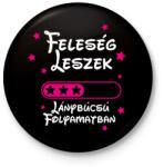 printfashion Feleség leszek Lánybúcsú folyamatban - Kitűző, hűtőmágnes - Fekete (16489183)