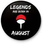 printfashion Naruto szülinap - Augusztus - Kitűző, hűtőmágnes - Fekete (3103291)