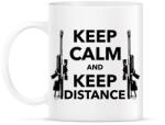 printfashion Keep calm and keep distance - Bögre - Fehér (790107)