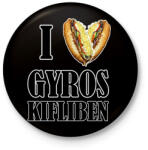 printfashion I love Gyros kifliben - Kitűző, hűtőmágnes - Fekete (9458904)