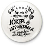 printfashion Jóképű autószerelő - Kitűző, hűtőmágnes - Fehér (5377664)