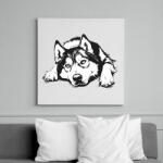 printfashion Husky Sziluett - Vászonkép - Fehér (16725928)