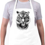 printfashion Rajzolt tigris - Kötény - Fehér (13376233)