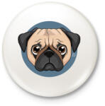 printfashion Mopsz - Kitűző, hűtőmágnes - Fehér (4225841)
