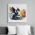 printfashion Sárkány - Vászonkép - Fehér (15184390)