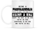 printfashion Being a programmer (black) - Bögre - Fehér (7241057)