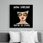 printfashion Wow Darling - Pop art - Vászonkép - Fekete (7103299)