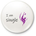 printfashion I am single - Kitűző, hűtőmágnes - Fehér (12695173)