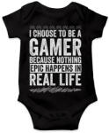 printfashion Gamer life - Baba Body - Fekete (2875898)
