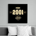 printfashion born-in-2001-cream-choco - Vászonkép - Fekete (6644836)
